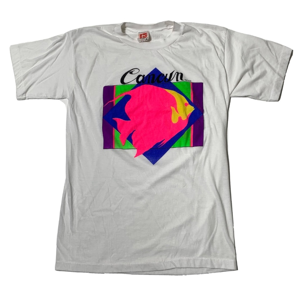Cancun Mexico Vintage Single Stitch T Shirt Mens Size US Medium